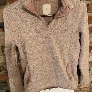Thread & Supply Women's Heathered Pink Quarter-Zip Sweater